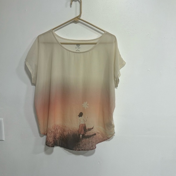 Jessica Simpson Rayon Blend Short Sleeve Stunning Shirt Large